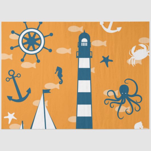 Gewoon meer nautische serie ontwerp 4 tissuepapier (Voorkant)