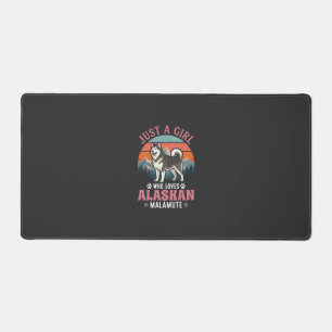 Gewoon Meisje Alaskan Malamute Hond Retro Zonsonde Bureaumat