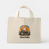 Gewoon meisje dat houdt van tractoren liefhebber  mini tote bag (Achterkant)