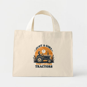 Gewoon meisje dat houdt van tractoren liefhebber  mini tote bag