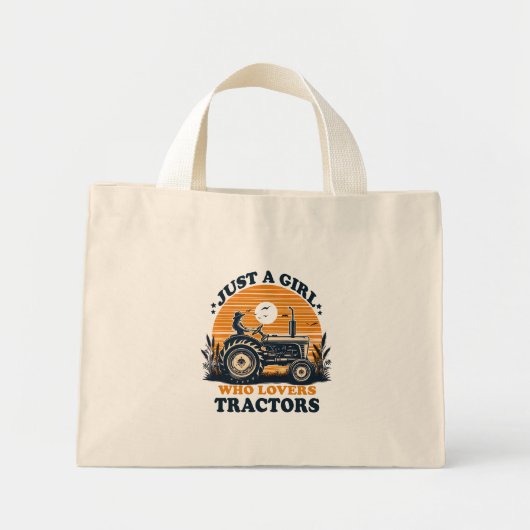 Gewoon meisje dat houdt van tractoren liefhebber  mini tote bag (Voorkant)