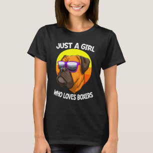 Gewoon meisje dat van Boxers houdt, Engelse hond T-shirt