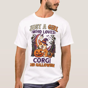 Gewoon Meisje Dat Van Corgi Halloween Heksenhoed P T-shirt