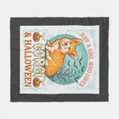 Gewoon Meisje Dat Van Corgi Halloween Pompoenen Vl Fleece Deken (Voorkant (Horizontaal))