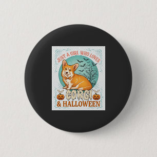 Gewoon Meisje Dat Van Corgi Halloween Pompoenen Vl Ronde Button 5,7 Cm