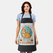 Gewoon Meisje Dat Van Corgi Halloween Pompoenen Vl Schort (Gedragen)