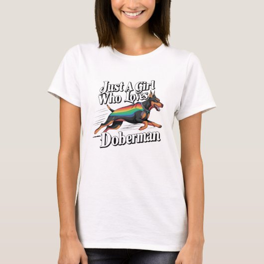 Gewoon meisje dat van Doberman houdt T-shirt (Voorkant)