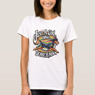 Gewoon meisje dat van Doberman houdt T-shirt