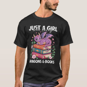 Gewoon meisje dat van draken houdt en Paarse drake T-shirt