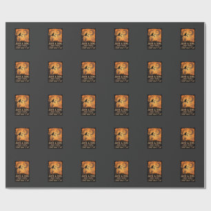 Gewoon meisje dat van herfstkat Halloween maan hou Cadeaupapier