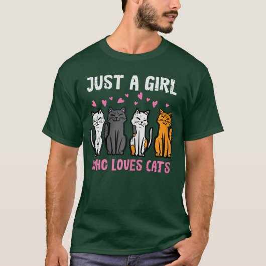 Gewoon meisje dat van katten houdt grappige vrouwe t-shirt (Voorkant)