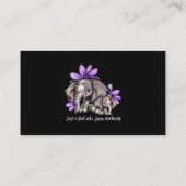 Gewoon meisje dat van olifanten houdt, veegt diere visitekaartje (Achterkant)