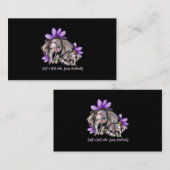 Gewoon meisje dat van olifanten houdt, veegt diere visitekaartje (Voorkant / Achterkant)