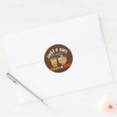 Gewoon meisje dat van Ramen houdt en Boba Kawaii Ronde Sticker (Envelop)
