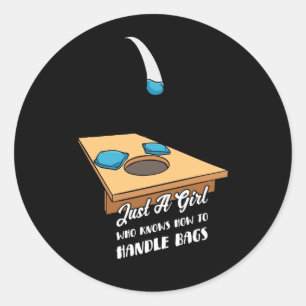 Gewoon meisje dat weet hoe om te gaan met tassen C Ronde Sticker