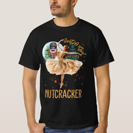 Gewoon meisje die houdt van Notenkrakers Kerstball T-shirt (Voorkant)