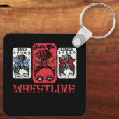 Gewoon meisje die houdt van worstelen worstelaar a sleutelhanger (Achterkant)