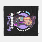 Gewoon meisje houdt van Anime Sketching Ramen Mang Fleece Deken (Voorkant (Horizontaal))