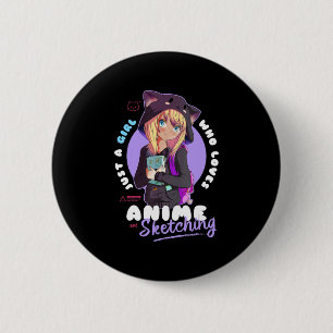 Gewoon meisje houdt van Anime Sketching Ramen Mang Ronde Button 5,7 Cm
