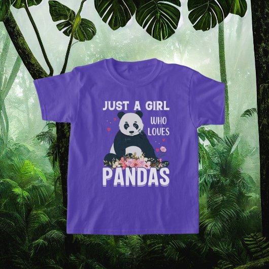 gewoon meisje houdt van pandas woordkunst t-shirt