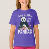 gewoon meisje houdt van pandas woordkunst t-shirt (Voorkant)