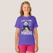 gewoon meisje houdt van pandas woordkunst t-shirt (Voorkant volledig)