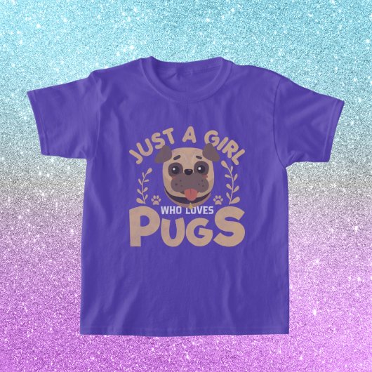 gewoon meisje houdt van pugs word art t-shirt