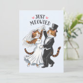 Gewoon Meowied Getrouwde Koppels Kat Grappig Huwel Kaart (Staand voorkant)