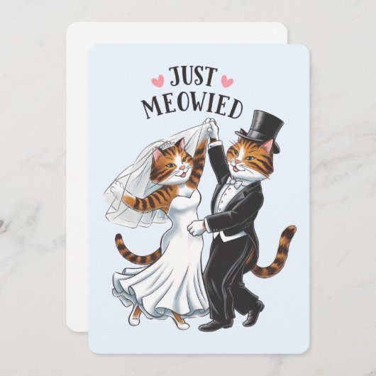 Gewoon Meowied Getrouwde Koppels Kat Grappige Brui Feestdagenkaart (Voorkant / Achterkant)
