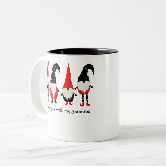 gewoon met m'n gnomen. tweekleurige koffiemok (Voorkant links)