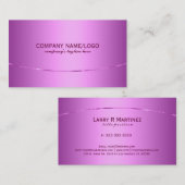 Gewoon metalen roze geborsteld aluminium blik visitekaartje (Voorkant / Achterkant)