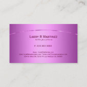 Gewoon metalen roze geborsteld aluminium blik visitekaartje (Achterkant)