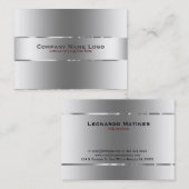 Gewoon metalen zilver design Roestvrij staal Visitekaartje (Voorkant / Achterkant)