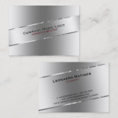 Gewoon metalen zilver design Roestvrij staal Visitekaartje (Voorkant / Achterkant)