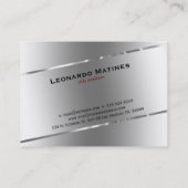 Gewoon metalen zilver design Roestvrij staal Visitekaartje (Achterkant)