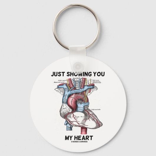 Gewoon mijn hart tonen (anatomisch hart) sleutelhanger (Voorkant)