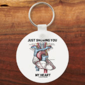 Gewoon mijn hart tonen (anatomisch hart) sleutelhanger (Voorkant)