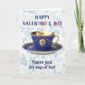 Gewoon mijn kopje thee  theekopje Retro Valentijn Feestdagen Kaart (Voorkant)