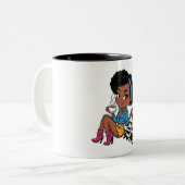 Gewoon mijn zwarte zaken regelen tweekleurige koffiemok (Voorkant links)