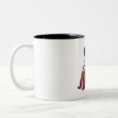 Gewoon mijn zwarte zaken regelen tweekleurige koffiemok (Links)