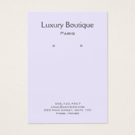 Gewoon minimaal bleek lila juwelenoorscherm visitekaartje