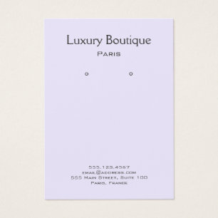 Gewoon minimaal bleek lila juwelenoorscherm visitekaartje
