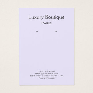 Gewoon minimaal bleek lila juwelenoorscherm visitekaartje