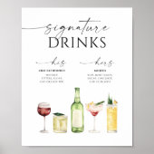 Gewoon Minimal Wedding Signature Drinken Sign Poster (Voorkant)