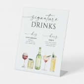Gewoon Minimal Wedding Signature Drinken Sign Reclamebord Met Voetstuk (Voorkant)