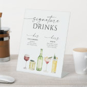 Gewoon Minimal Wedding Signature Drinken Sign Reclamebord Met Voetstuk (Insitu)