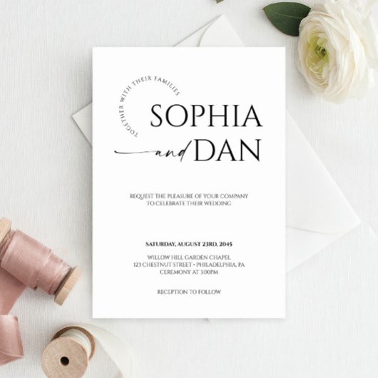 Gewoon minimale bruiloft uitnodiging