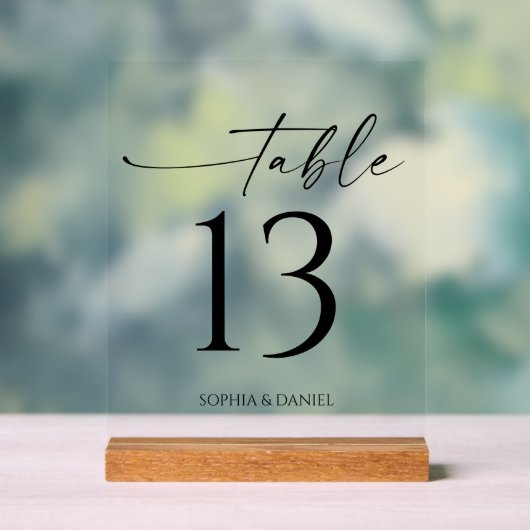 Gewoon minimale tabelnummers acryl bord (Neutraal)