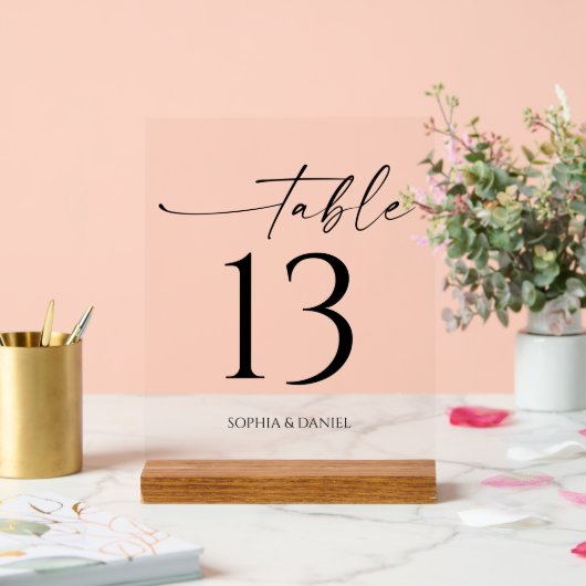 Gewoon minimale tabelnummers acryl bord (Huwelijk)