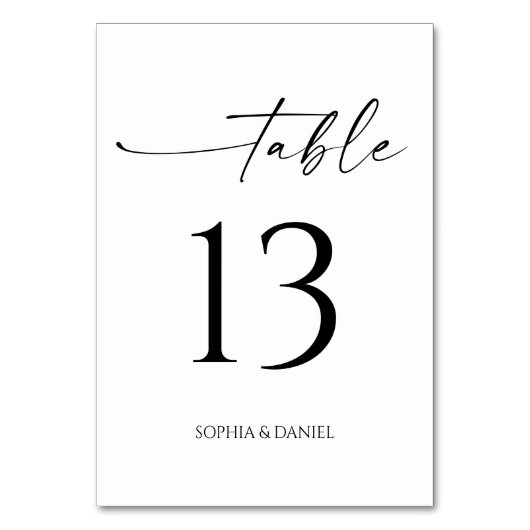 Gewoon minimale tabelnummers kaart (Achterkant)